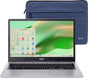Chromebook 315 Laptop With 15.6-Inch Full HD Display, Celeron N4500 Processor/4GB RAM/64GB Emmc/Intel UHD Graphics/Chrome OS + Included Protective Sleeve English Sparkly Silver